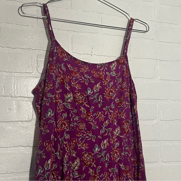GAP Womens Mini Dress Purple Floral Spaghetti Straps Flowy Fit Medium Summertime - Picture 3 of 7